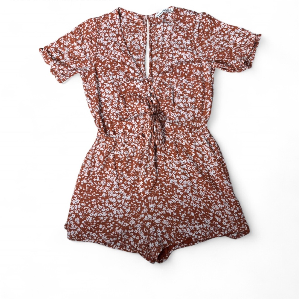 Abercrombie & Fitch Floral Orange Romper
